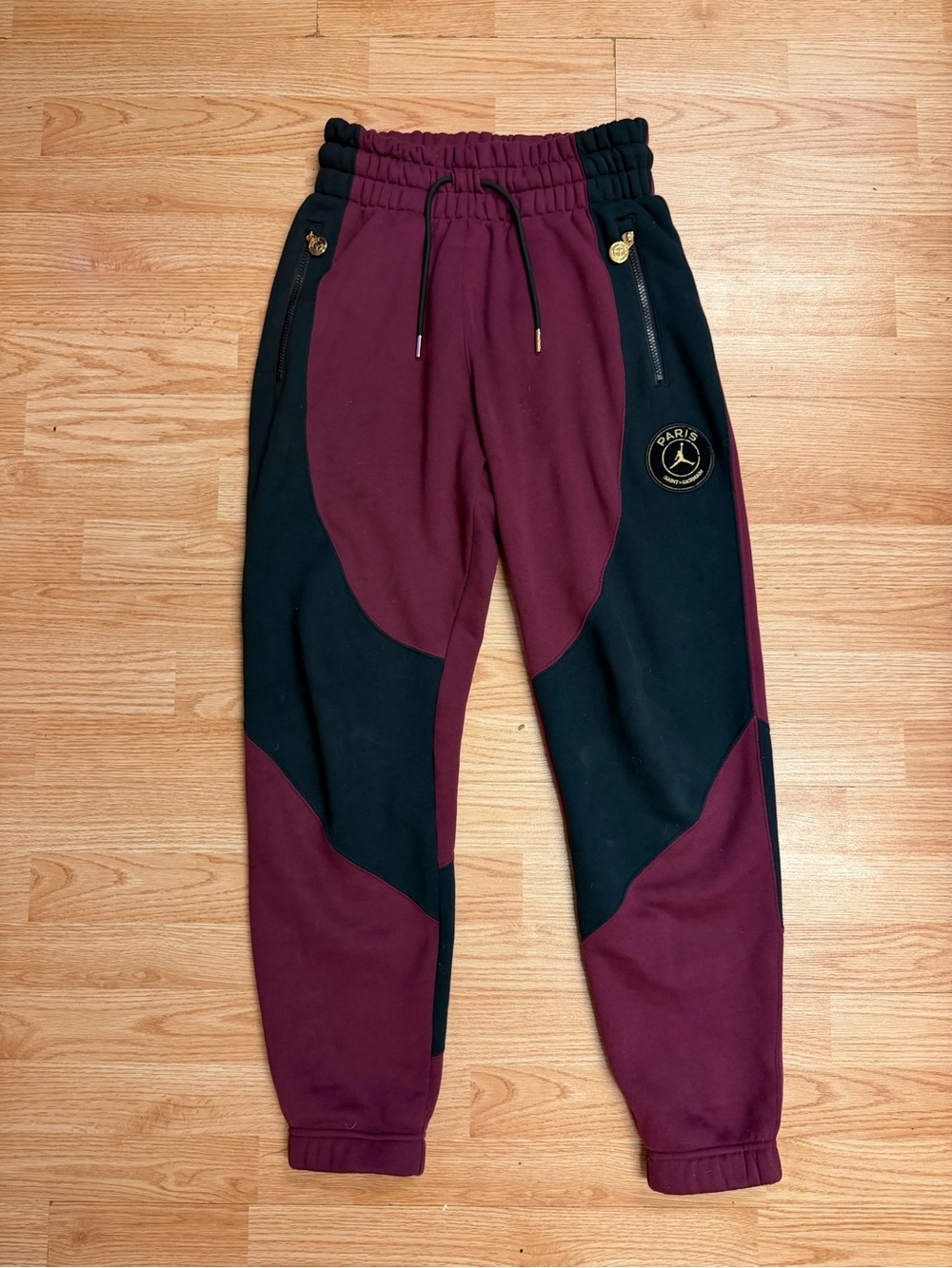 Jordan Maroon and Black Colorblock Jogger Pants
